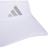 adidas Women’s Superlite Visor | Open-Top Design, Adjustable Fit, Perforated Build, Hook-and-Loop Closure, All-Day Sun Comfort(White/Silver Metallic/3)