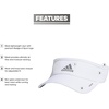adidas Women’s Superlite Visor | Open-Top Design, Adjustable Fit, Perforated Build, Hook-and-Loop Closure, All-Day Sun Comfort(White/Silver Reflective/3)