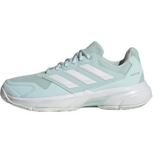 adidas Womens Courtjam Control 3 Tennis Sneakers Shoes – White | Tennis Shoes(Halo Mint/White/Silver Metallic)