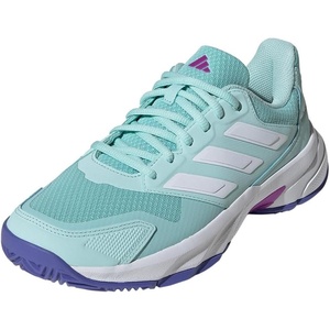 adidas Womens Courtjam Control 3 Tennis Sneakers Shoes – White | Tennis Shoes(Semi Flash Aqua/White/Cobalt Blue)