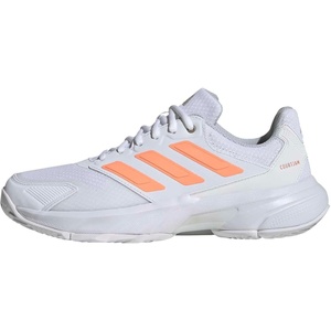 adidas Womens Courtjam Control 3 Tennis Sneakers Shoes – White | Tennis Shoes(White/Beam Orange/Crystal White)