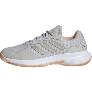 adidas Women’s Gamecourt 2 Tennis Shoes(Grey One Cyber Met Powder Coral)