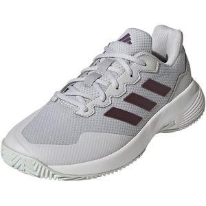 adidas Women’s Gamecourt 2 Tennis Shoes(Grey/Aurora Metallic/White)