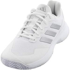 adidas Women’s Gamecourt 2 Tennis Shoes(White/Silver Metallic/White)