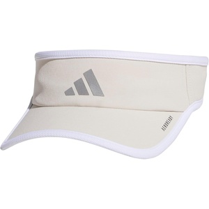 adidas Women’s Superlite Visor | Open-Top Design, Adjustable Fit, Perforated Build, Hook-and-Loop Closure, All-Day Sun Comfort(Alumina Beige/Silver Metallic/White/3)