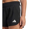 adidas Womens Pacer Workout Woven High Rise Shorts Casual Bottoms Casual – Black(Black/White)